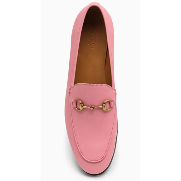 Gucci Jordaan Butterfly Pink Leather Gold Horsebit Mule Slipper Flat Loafer 42 - Picture 12 of 16